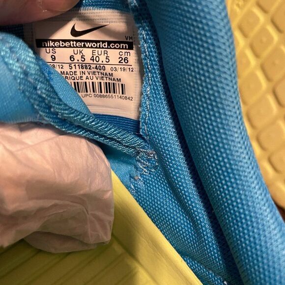 Excellent Condition Nike Roshe Run Blue Sail Yellow Womrns 9 US 40.5 EUR - Picture 7 of 7